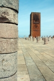 The Hassan Tower and the remains of the Hassan Mosque's prayer hall Rabat Morocco